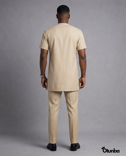 African Men's Kaftan | Custom Senator Wear | Beige — Photo 98 | OTUNBA Luxury Fashion