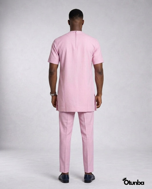 African Men's Kaftan | Custom Senator Wear | Pink — Photo 206 | OTUNBA Luxury Fashion