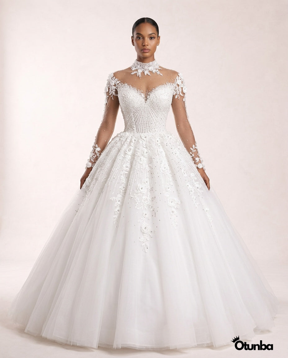 Luxurious Lace Wedding Dress | Long Sleeve Bridal Gown OTUNBA Luxurious Lace Wedding Dress | Long Sleeve Bridal Gown OTUNBA