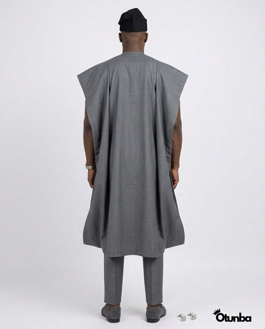 Luxury Agbada for Men | Custom Sizing | Grey — Photo 304 | OTUNBA Luxury Fashion