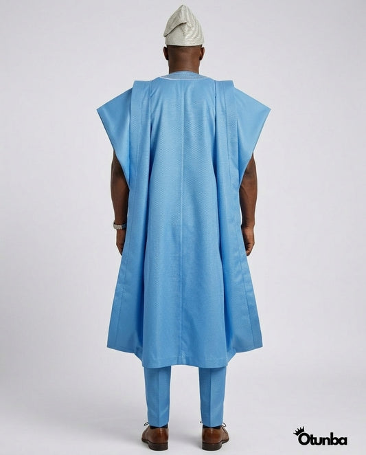 Luxury Agbada for Men | Custom Sizing | Sky Blue — Photo 332 | OTUNBA Luxury Fashion