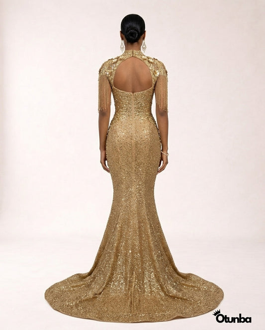 Luxury Glitter Prom Dress | Gold — Photo 2 | OTUNBA Luxury Fashion