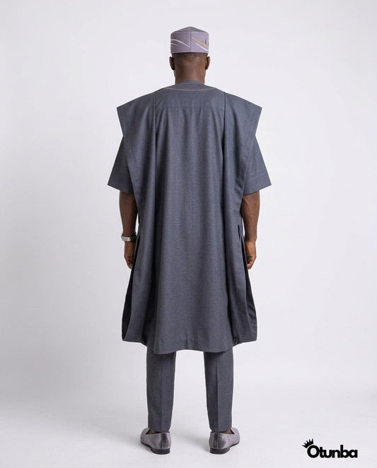Luxury Grey Agbada | Custom Sizing | Grey — Photo 456 | OTUNBA Luxury Fashion