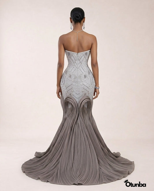 Luxury Long Sequin Mermaid Prom Dress | Silver — Photo 4 | OTUNBA Luxury Fashion