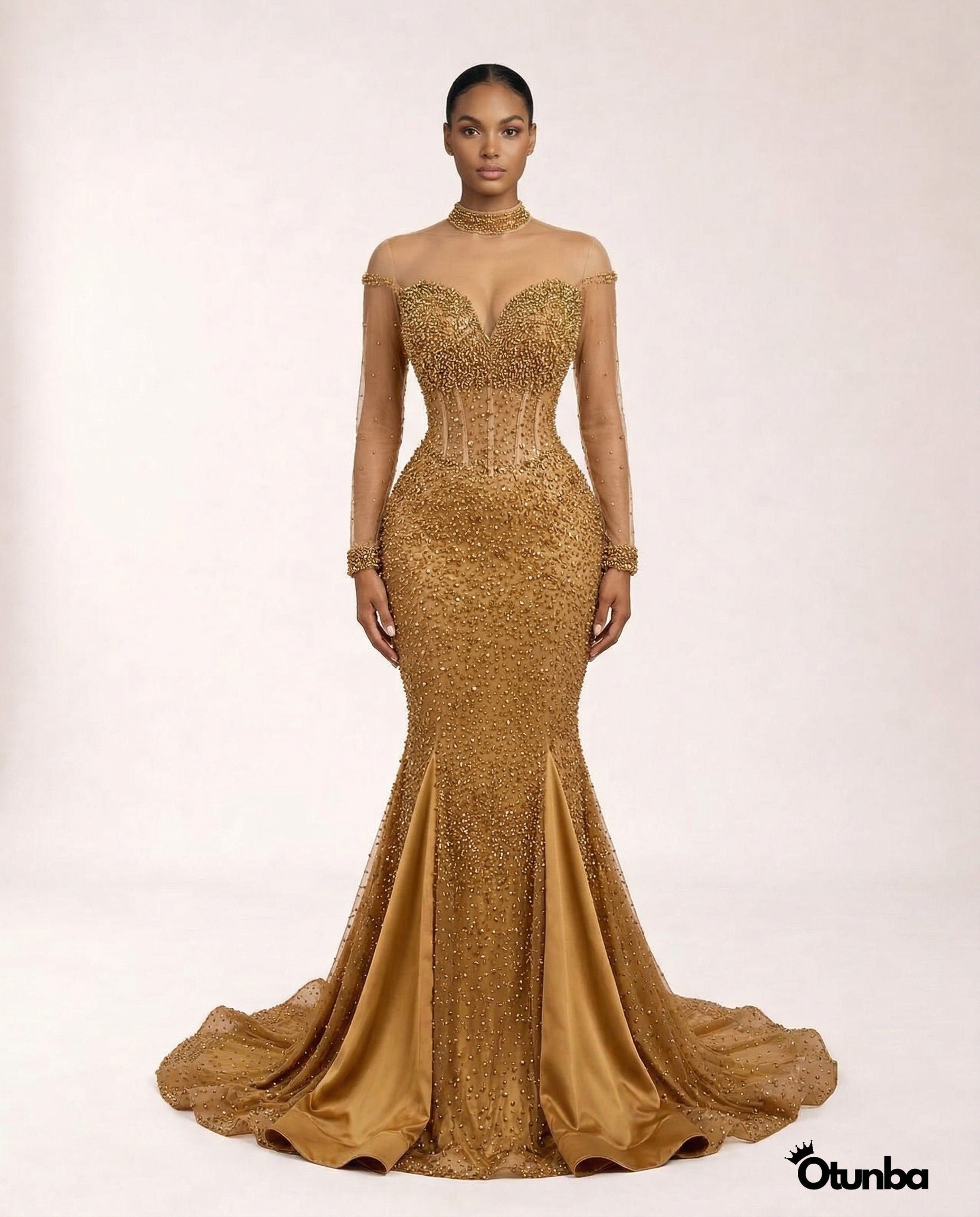 Luxury Sparkling Prom Beaded Lace Dress