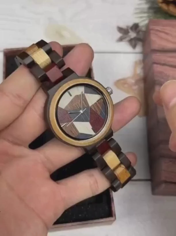 Geometric Color Block Quartz Watch