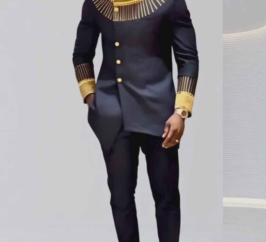 African men's kaftan, Custom-sized Senator wear, Nigerian clothing, Luxury men's attire