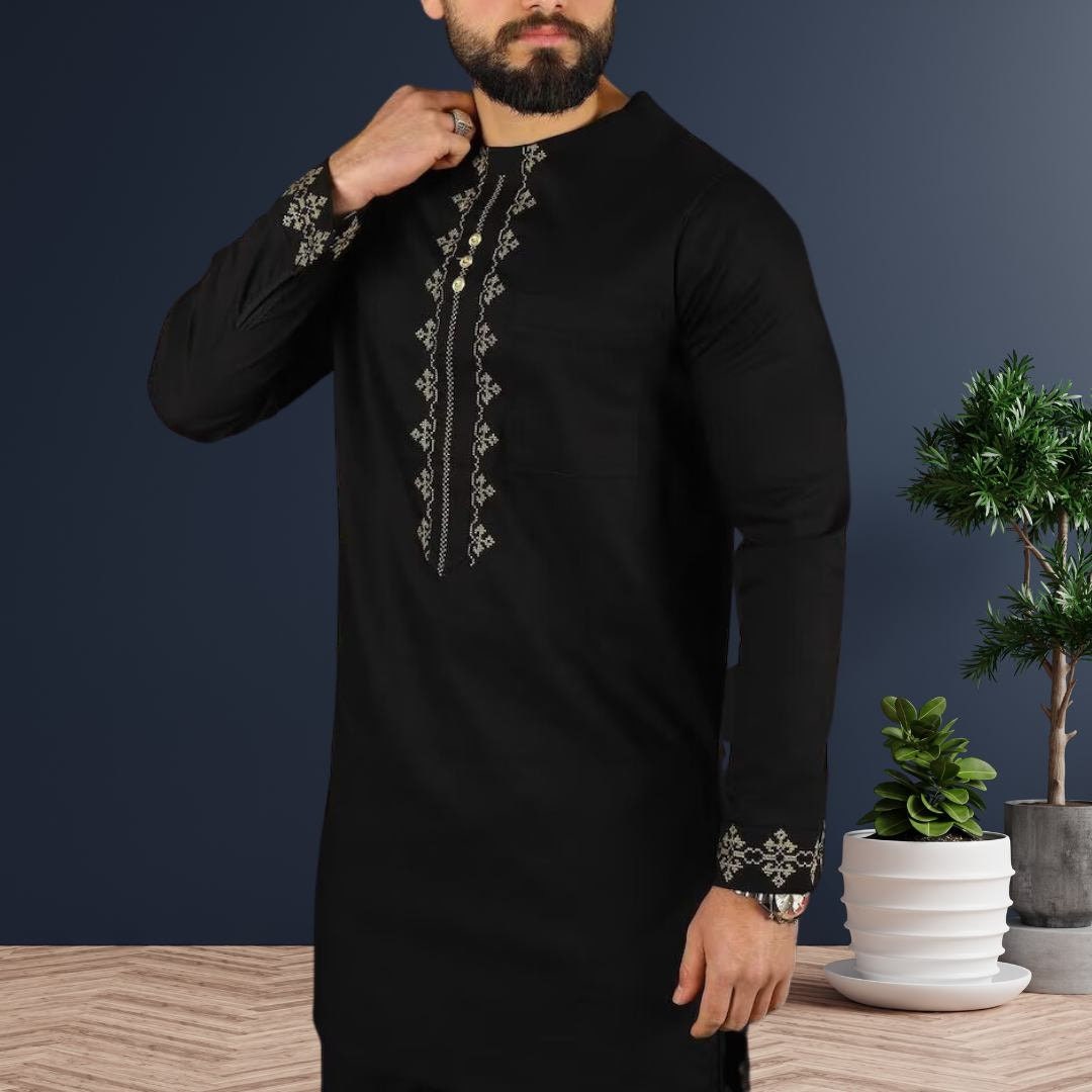 African Men's Kaftan, Custom-Sized Kaftan, Nigerian Clothing for Men, Traditional African Menswear