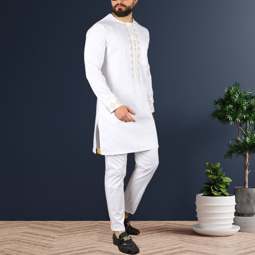 African Men's Kaftan, Custom-Sized Kaftan, Nigerian Clothing for Men, Traditional African Menswear