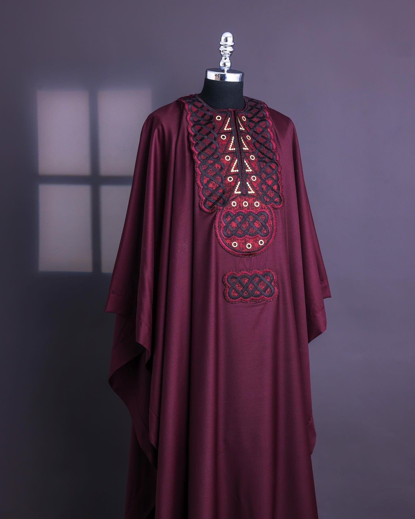 Luxury Burgundy Agbada for Men