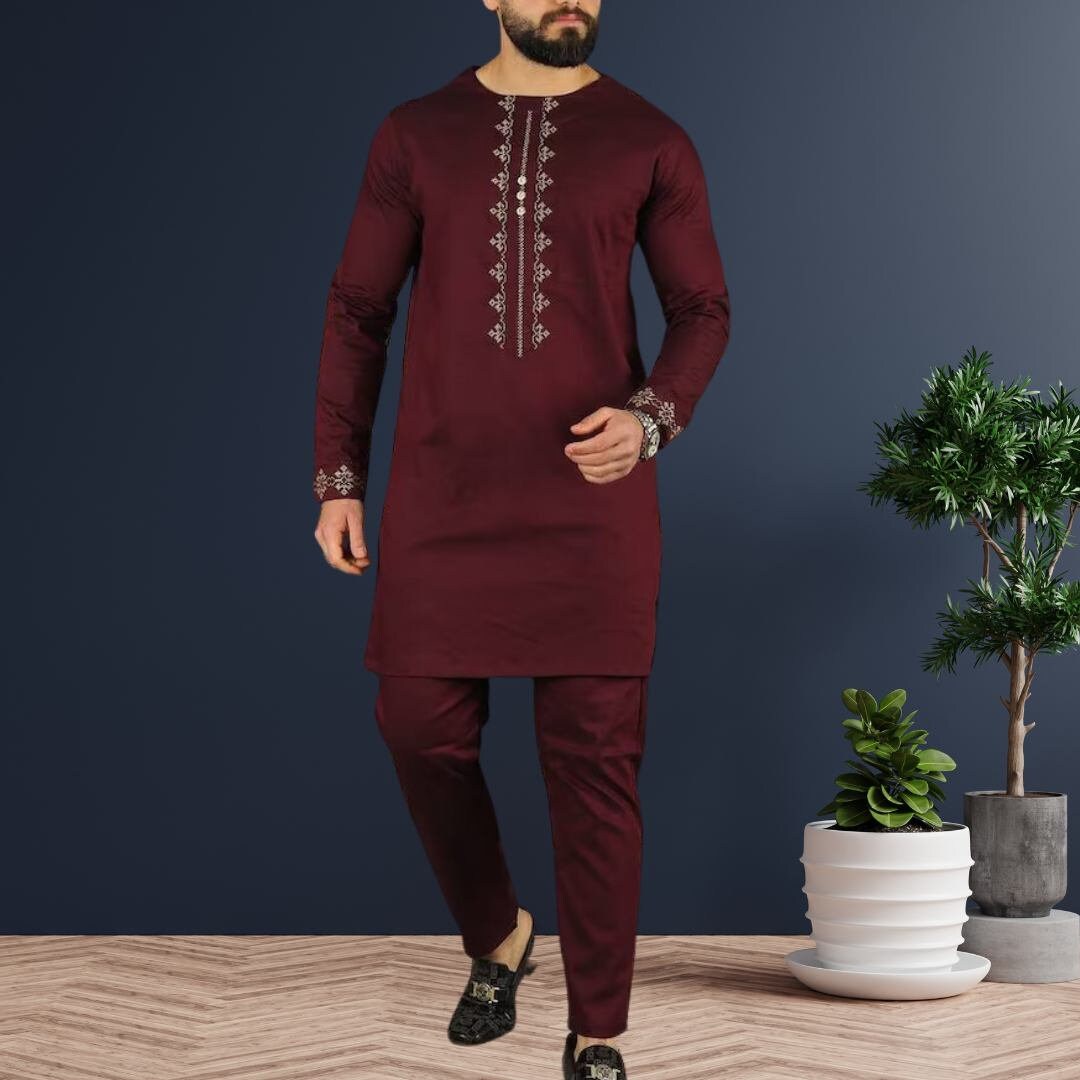 African Men's Kaftan, Custom-Sized Kaftan, Nigerian Clothing for Men, Traditional African Menswear