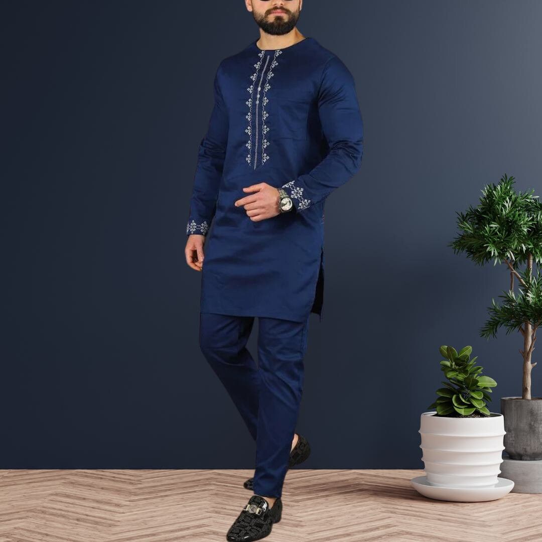 African Men's Kaftan, Custom-Sized Kaftan, Nigerian Clothing for Men, Traditional African Menswear
