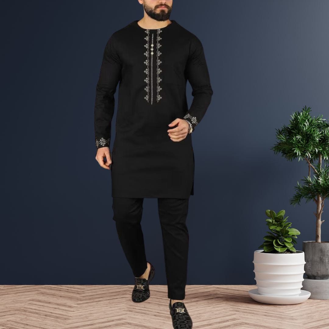African Men's Kaftan, Custom-Sized Kaftan, Nigerian Clothing for Men, Traditional African Menswear