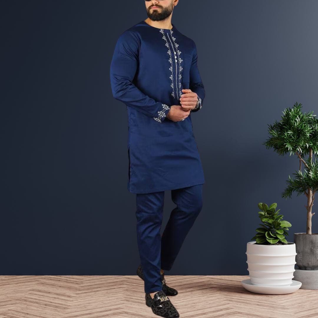 African Men's Kaftan, Custom-Sized Kaftan, Nigerian Clothing for Men, Traditional African Menswear