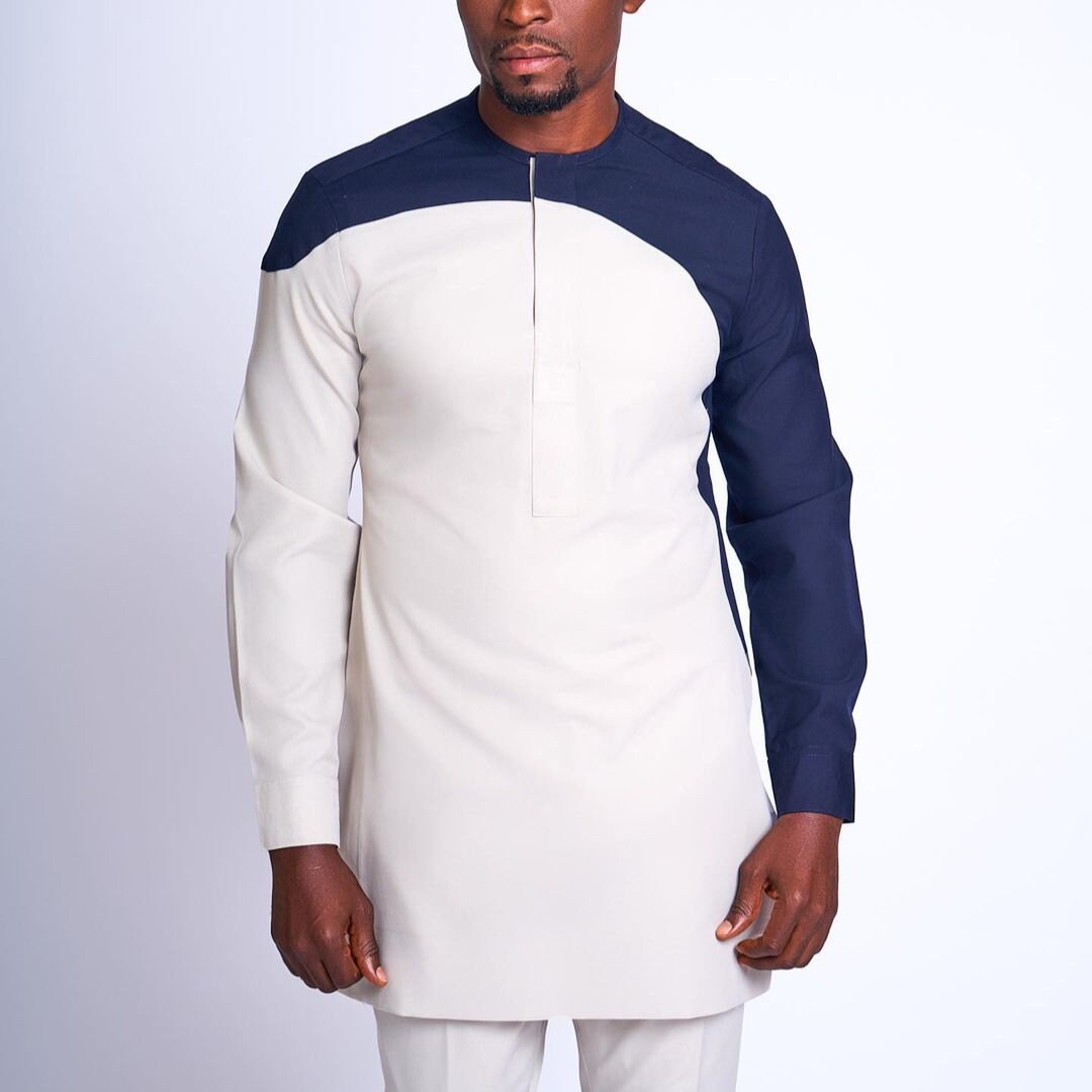 African Men Kaftan, Custom-Sized Kaftan, Nigerian Clothing for Men, Elegant Grey Kaftan