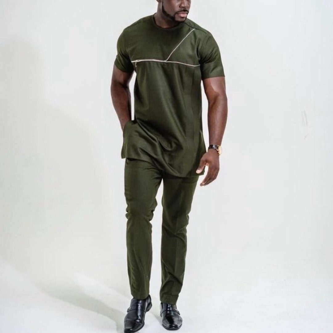 African Men's Kaftan in Green