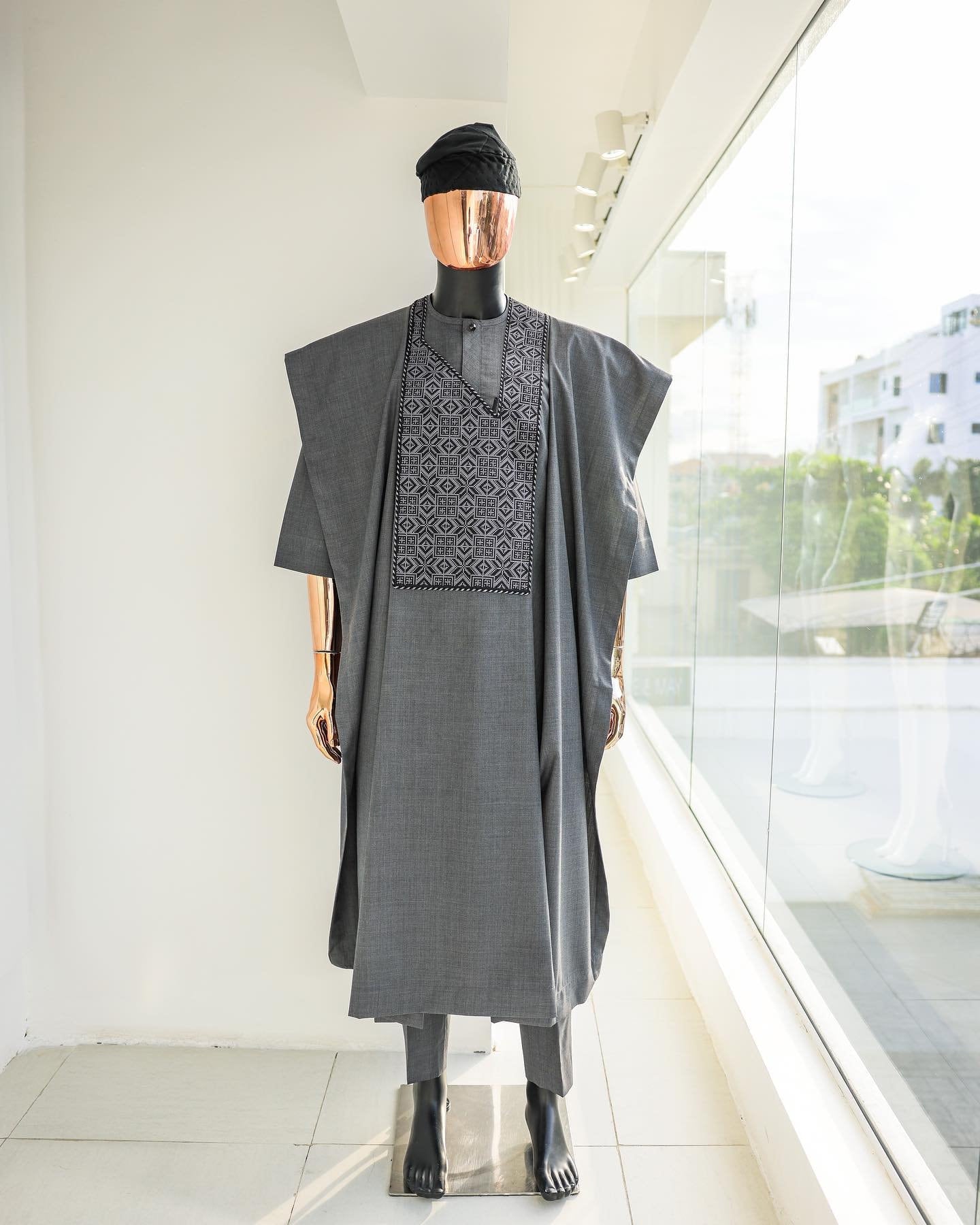 Luxury Agbada for Men | Custom Sizing | Grey