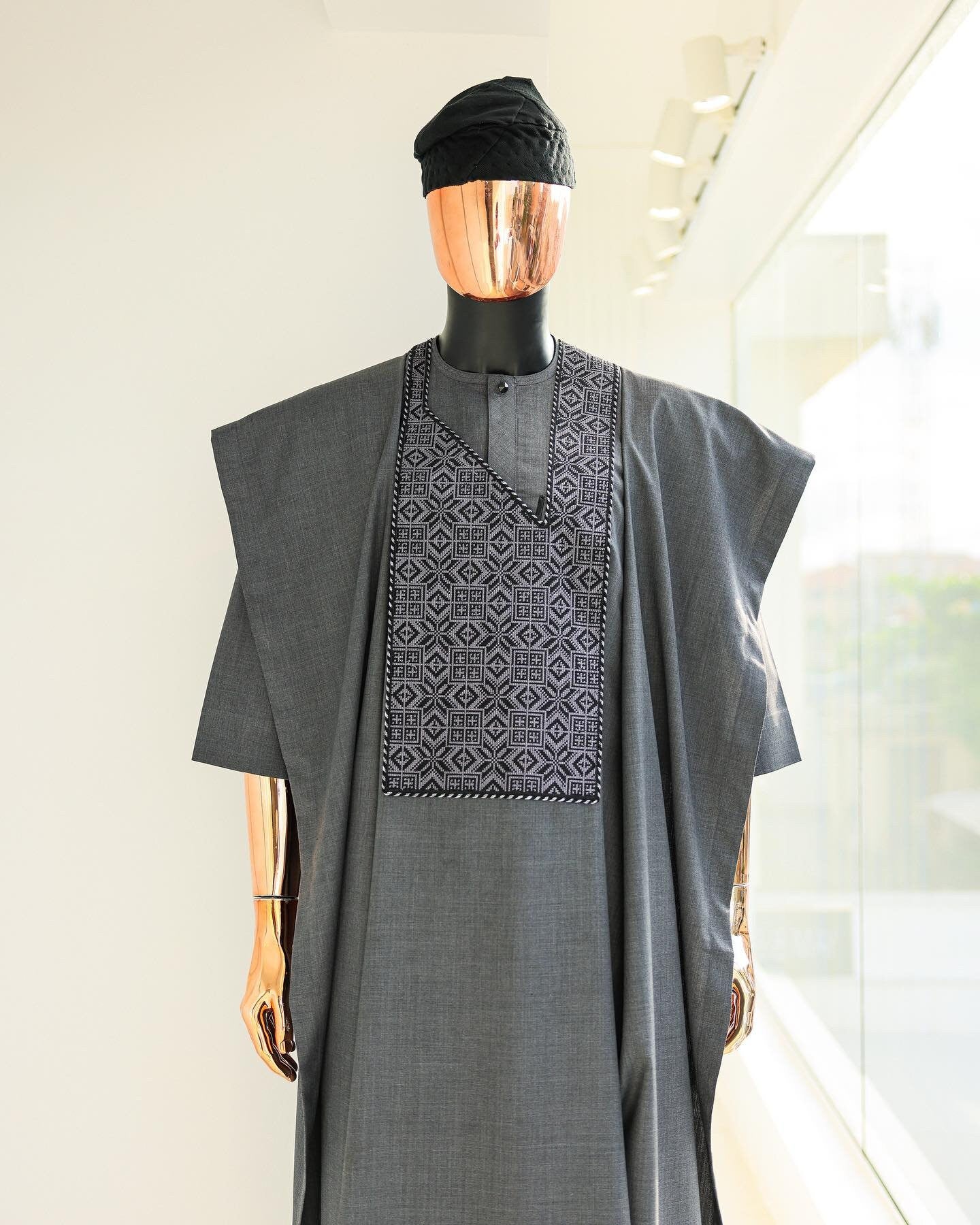 Luxury Agbada for Men | Custom Sizing | Grey