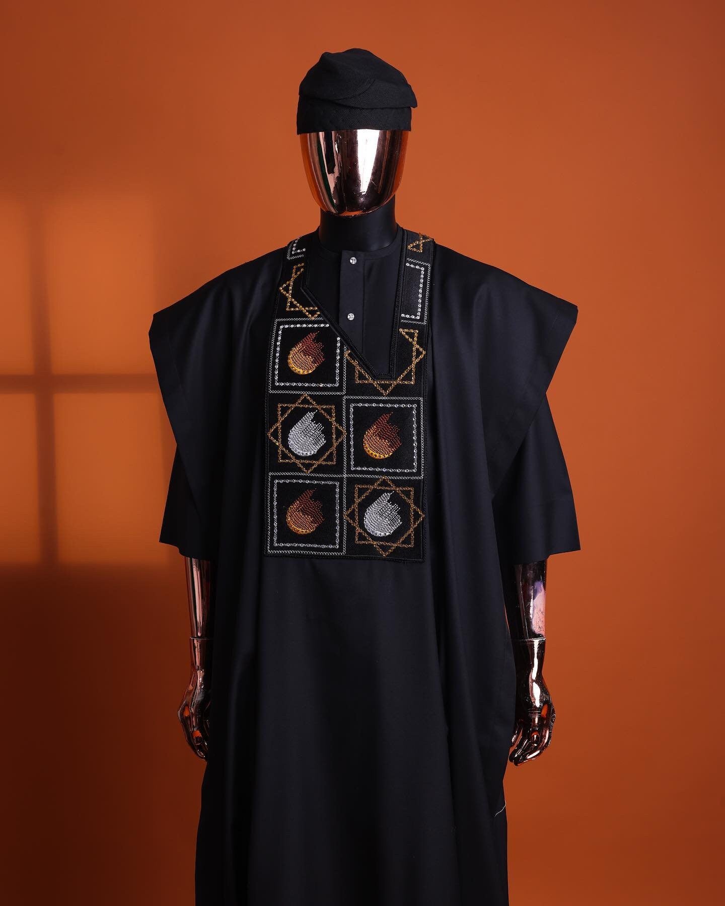 Luxury Black Agbada, African Suit for Men, Custom Sizing, Nigerian Men Clothing, Wedding Attire