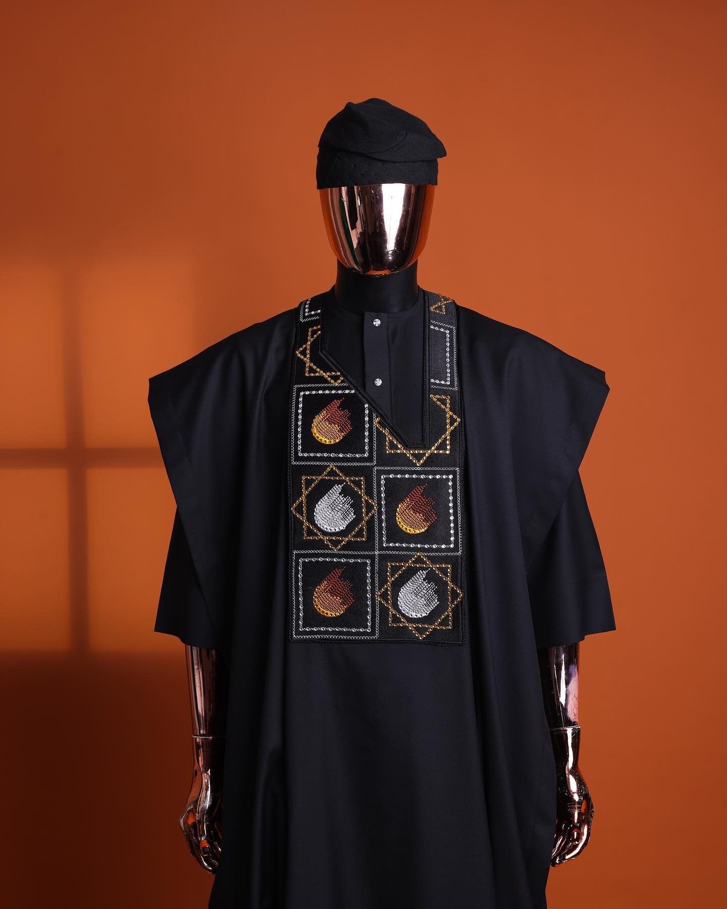 Luxury Black Agbada, African Suit for Men, Custom Sizing, Nigerian Men Clothing, Wedding Attire