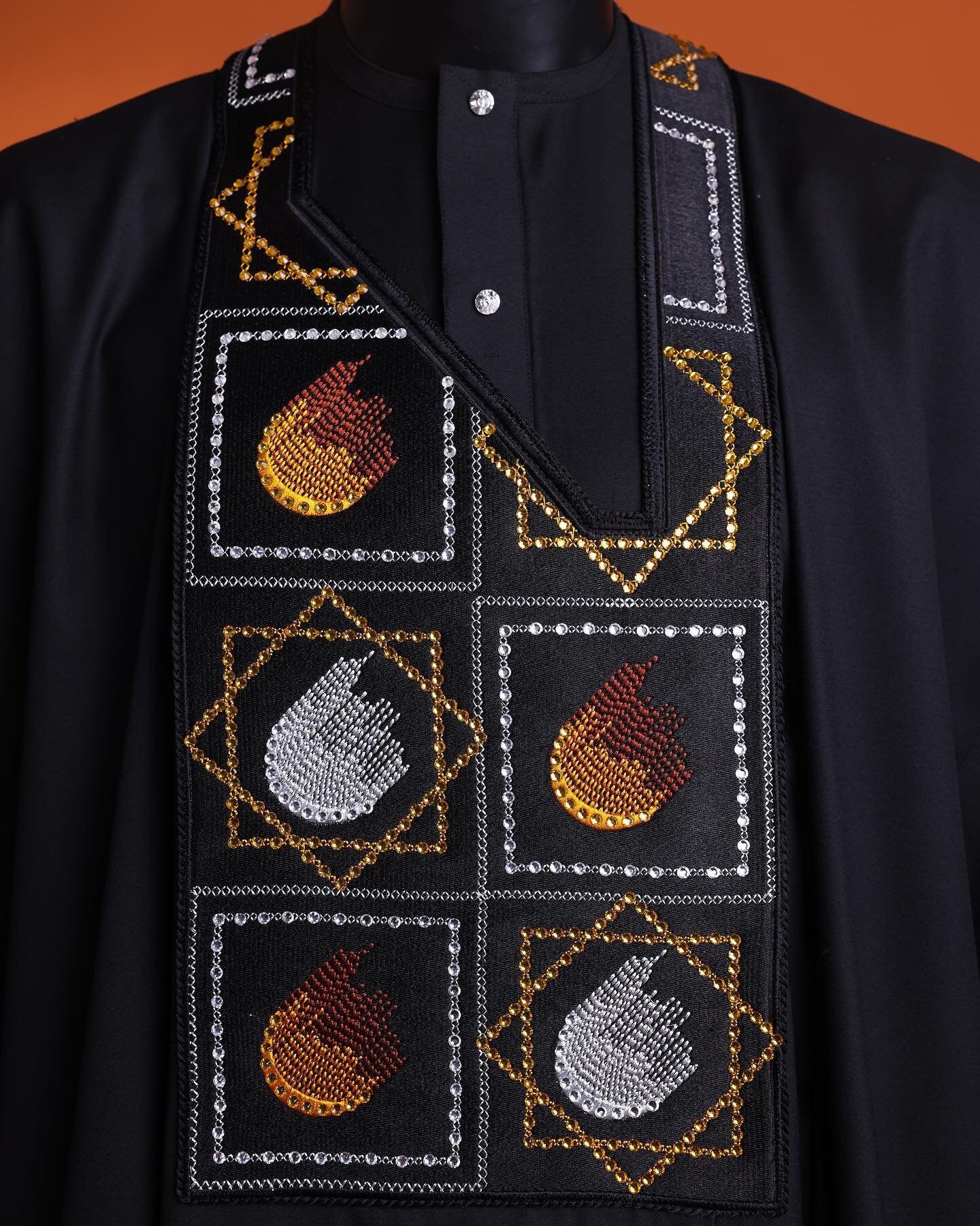 Luxury Black Agbada, African Suit for Men, Custom Sizing, Nigerian Men Clothing, Wedding Attire
