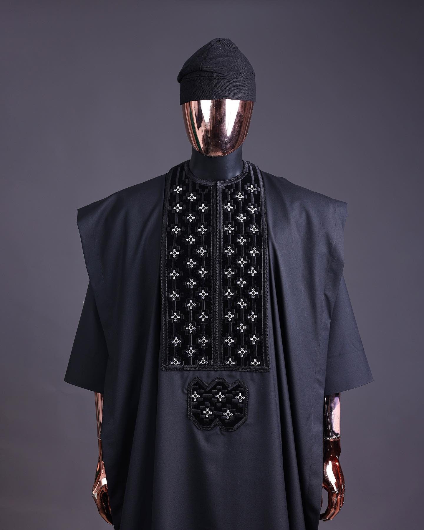 Luxury Black Agbada | Custom Sizing | Black