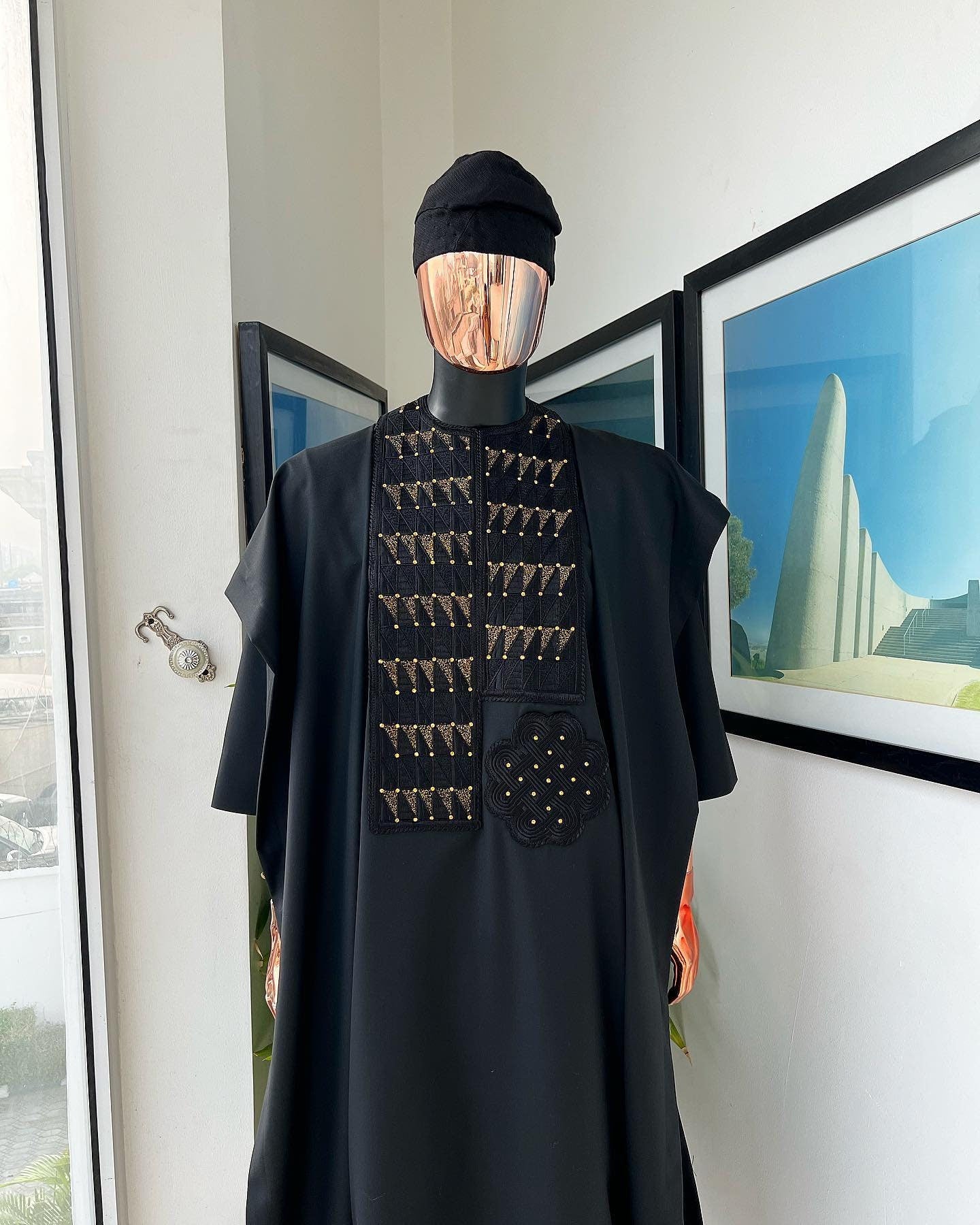 Luxury Black Agbada for Men, Custom-sized African Suit, Wedding Attire, Men's Fashion, Black Agbada