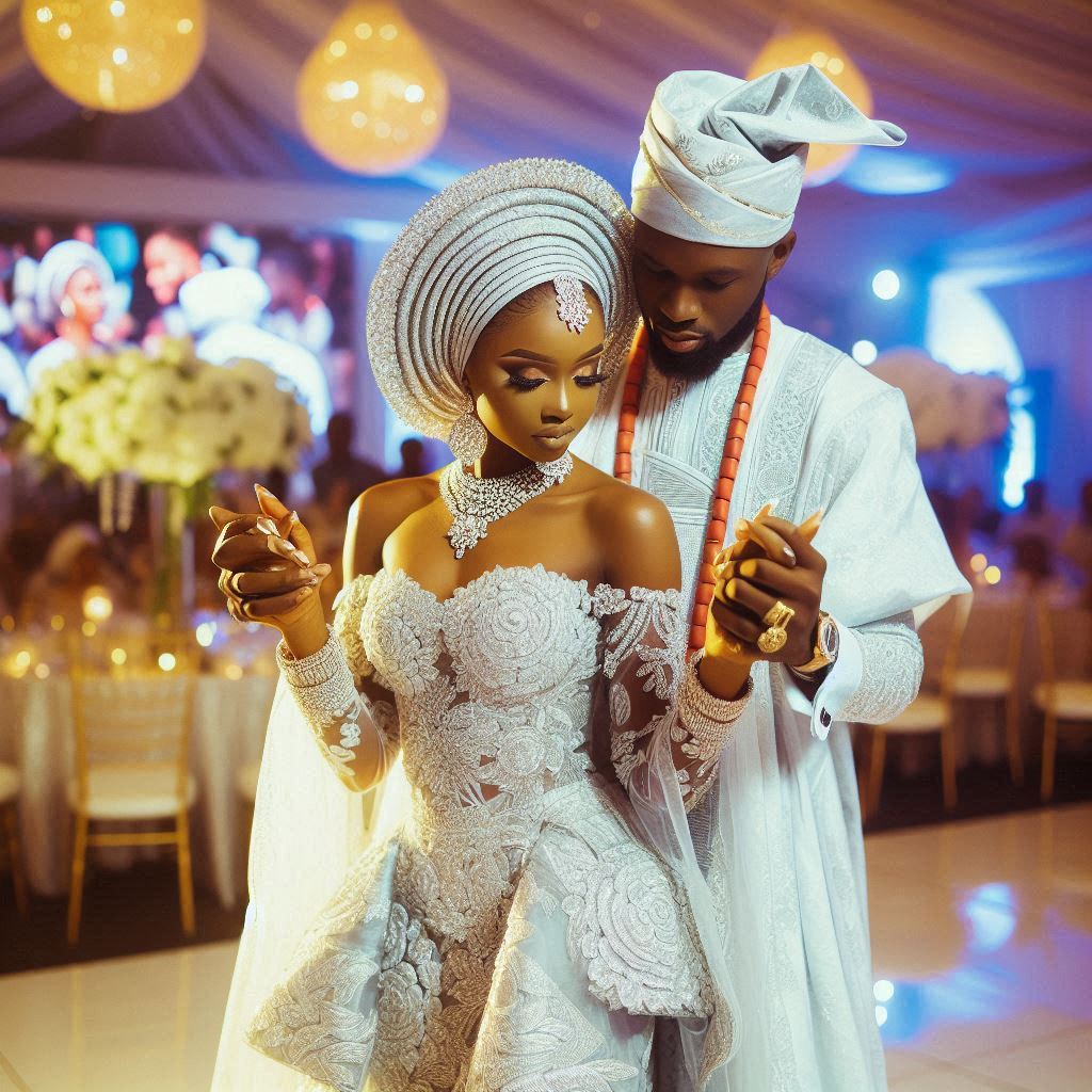 Nigerian Wedding in New York with couple on the dance floor.