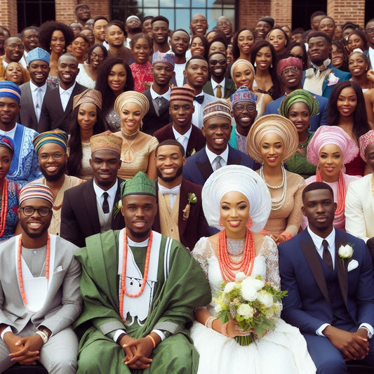 Nigerian wedding guests in Dallas-Fort Worth.