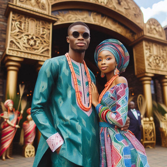 Nigerian couple standing in front of a building in Atlanta.