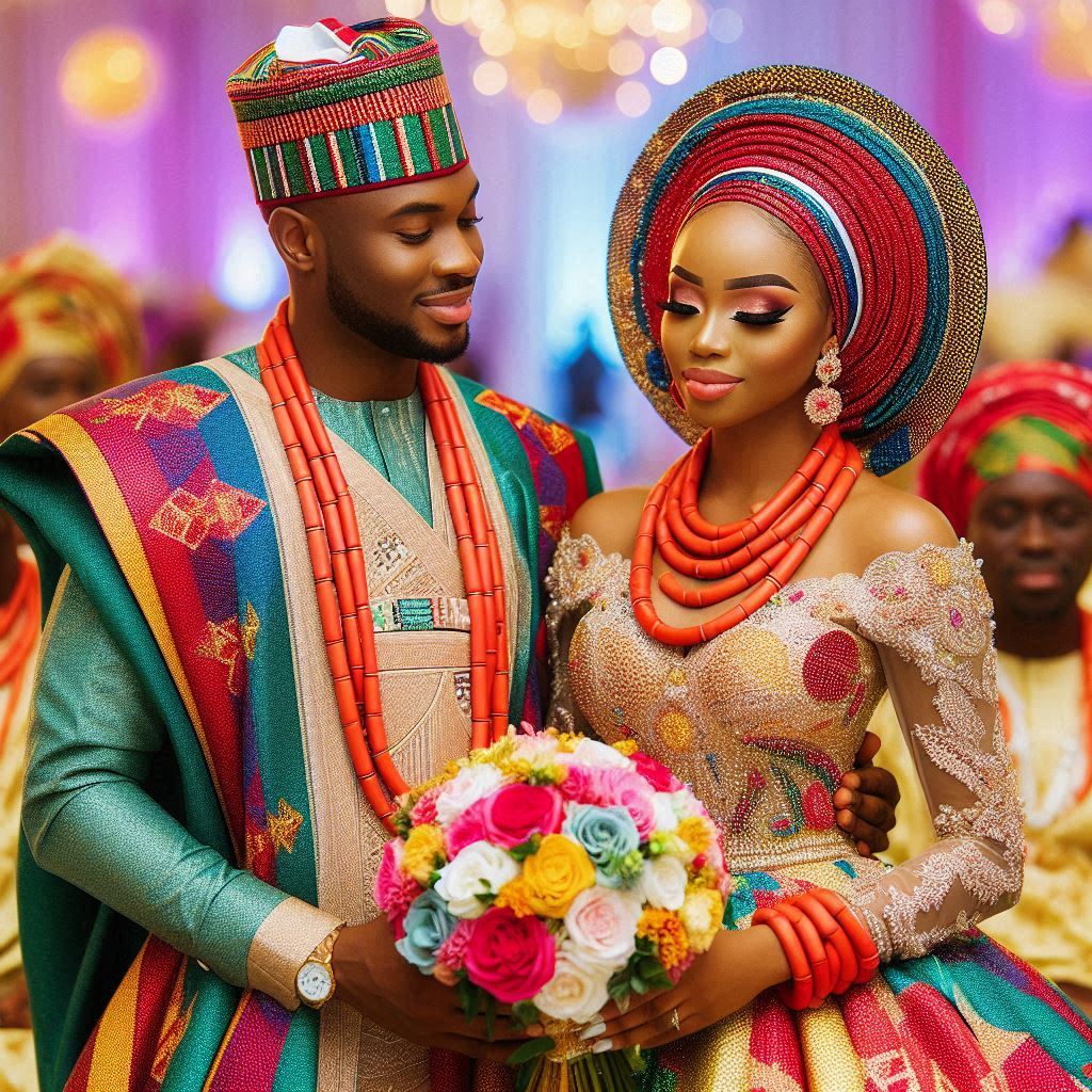 Nigerian couple at wedding in New  York.