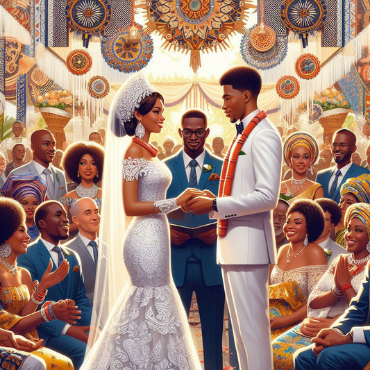 A couple exchanging vows