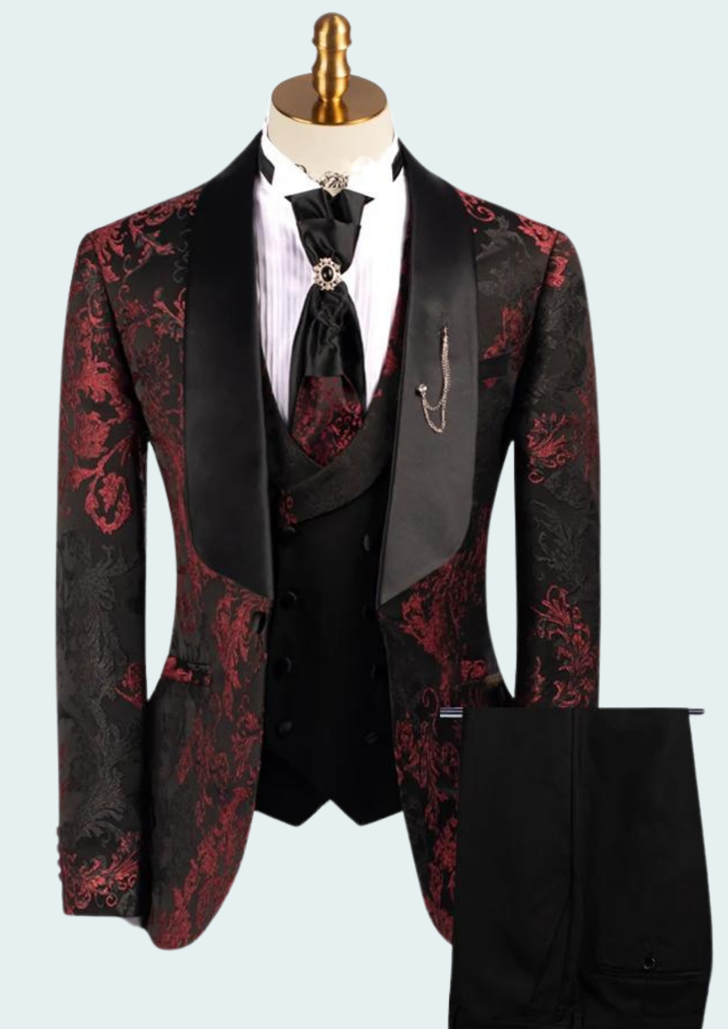 Luxury Floral Jacquard Wedding Suit