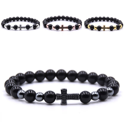 Classic Black Bead Bracelet for Men