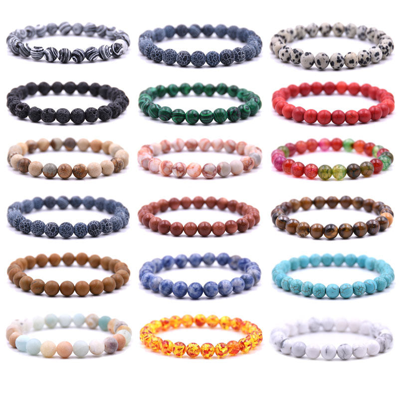 Trendy Natural Stone Love Bead Bracelet for Men | Vibrant Colors