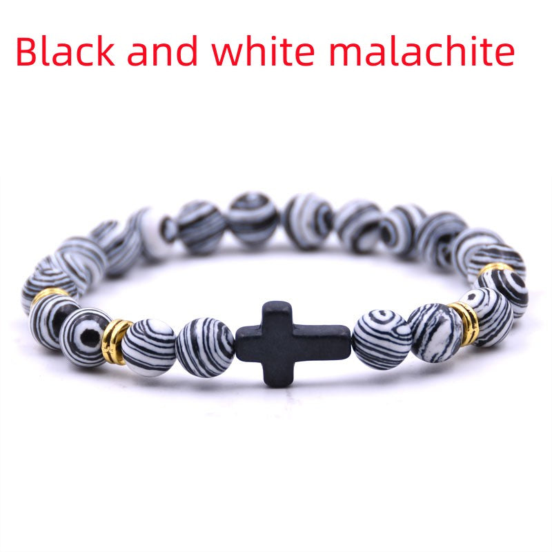 Elastic Adjustable Stone Cross Bracelet for Men | Chroma Variety