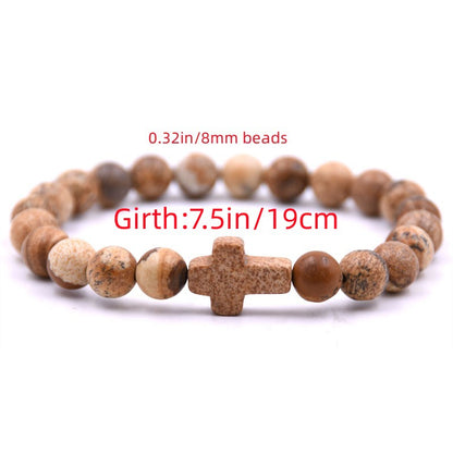 Trendy Natural Stone Bead Bracelet for Men