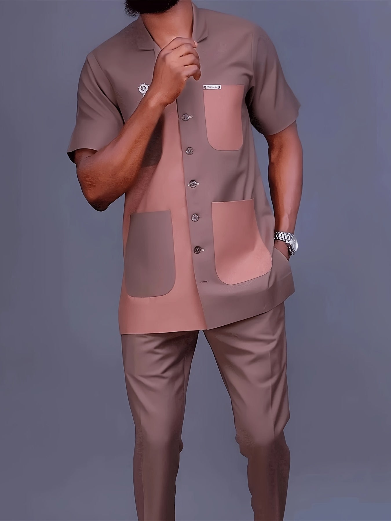 African Mens Senator Wear Kaftan | Grey