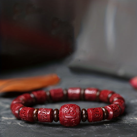 Red men's bracelet, stylish accessory, adjustable wristband, men's fashion jewelry