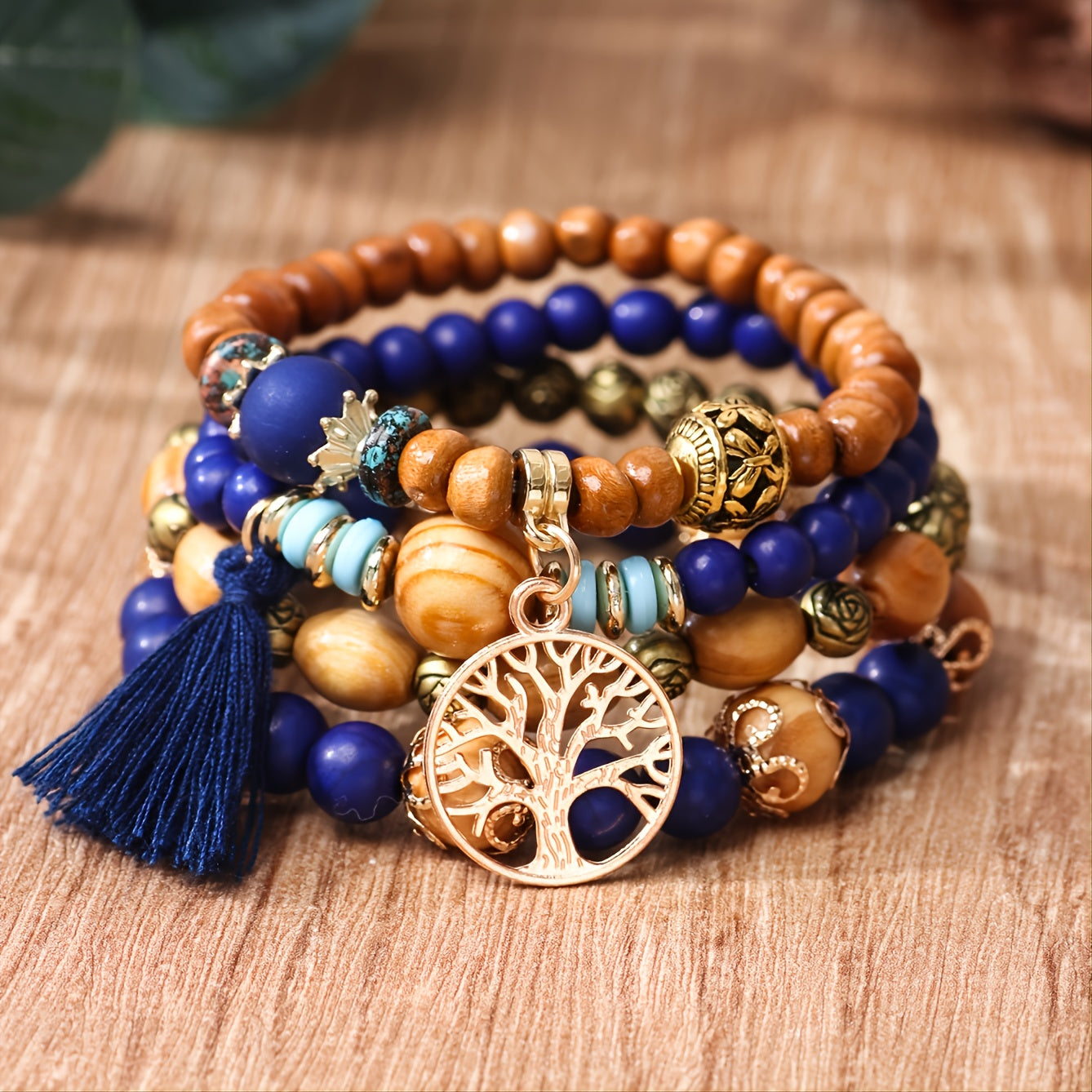 Creative Bohemian Layered Beaded Stretchable Bracelet for Men | Vibrant Color