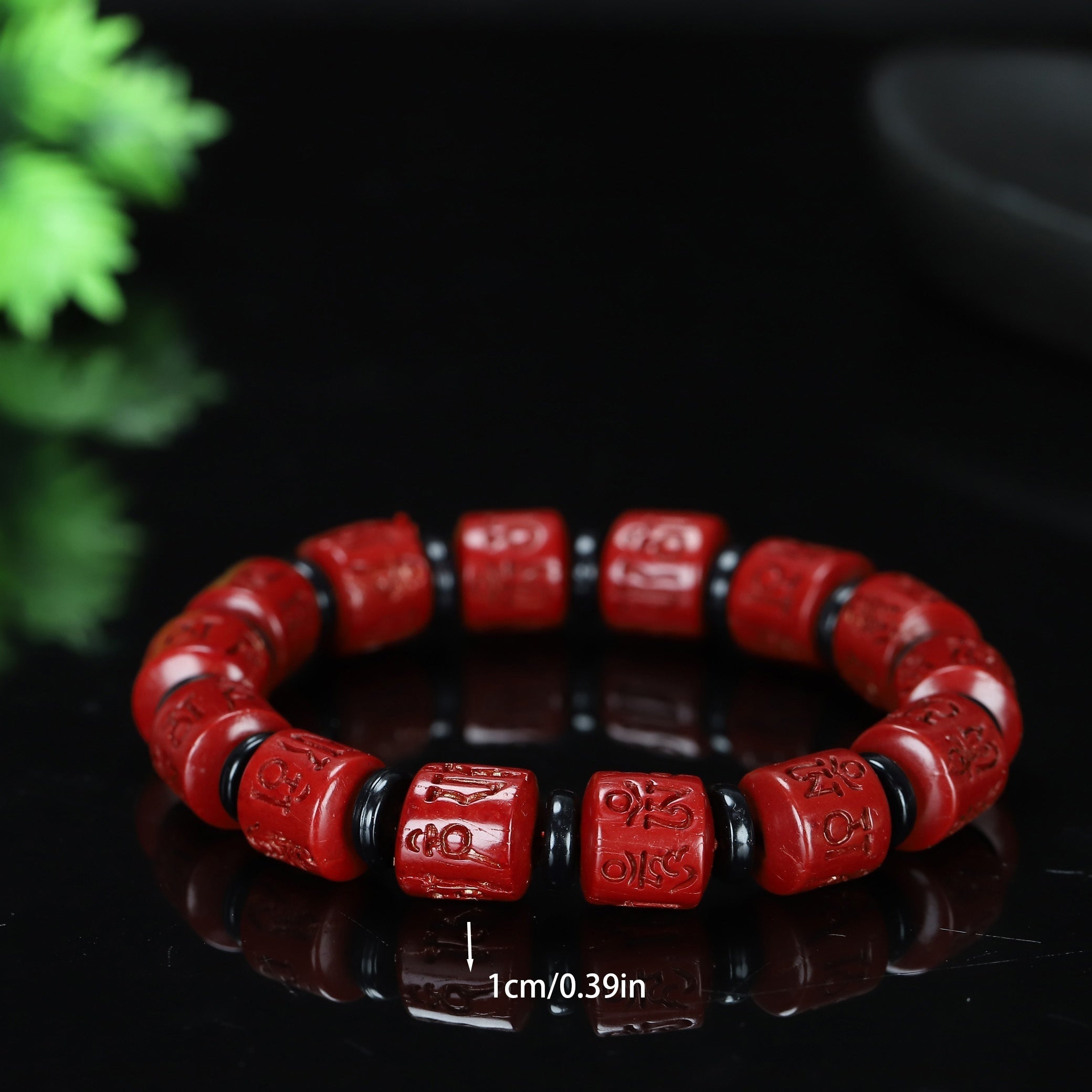 Natural Cinnabar Bracelet for Men | Red