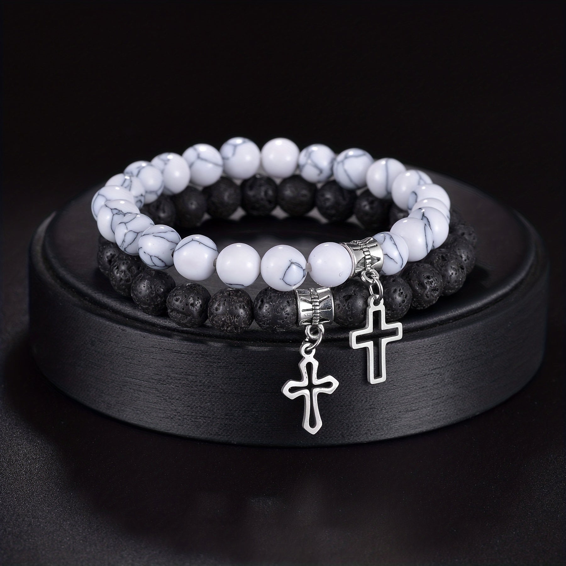 Cross and Astronaut Pendant Bracelets