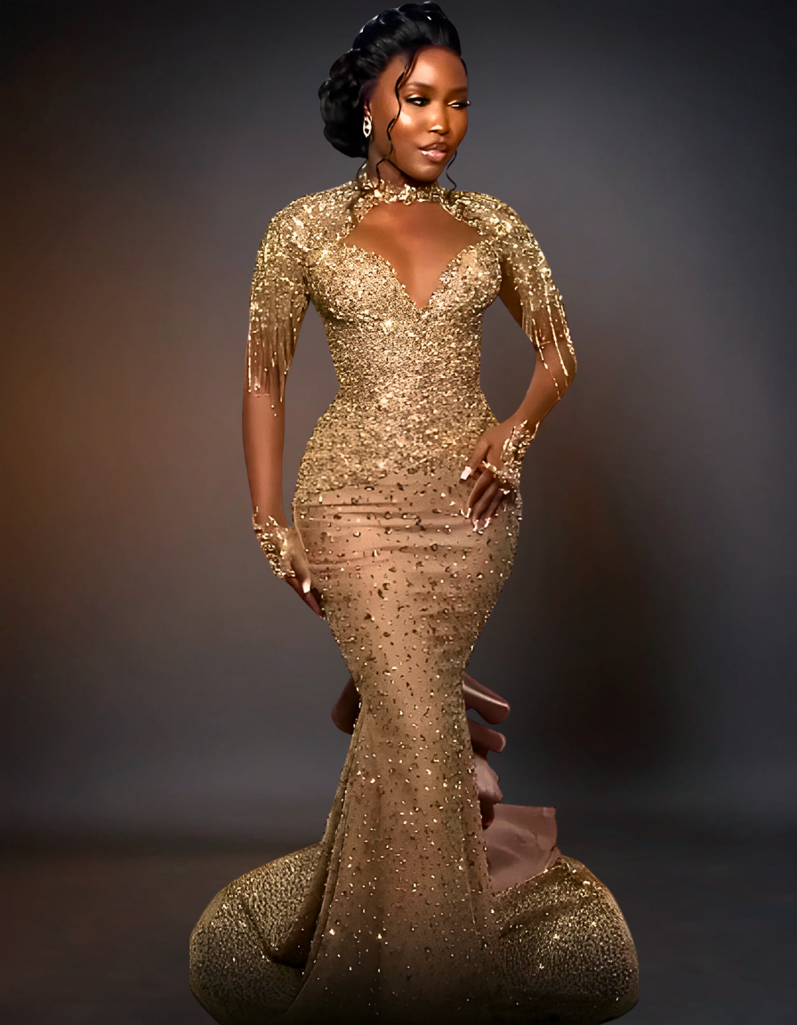 Luxury Glitter Prom Dress | Gold