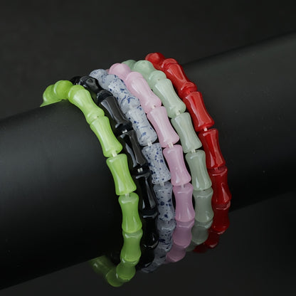 Fashion Bamboo Joint Beads Bracelet, Handcrafted Bracelet, Eco-friendly Jewelry, Minimalist Fashion Accessory
