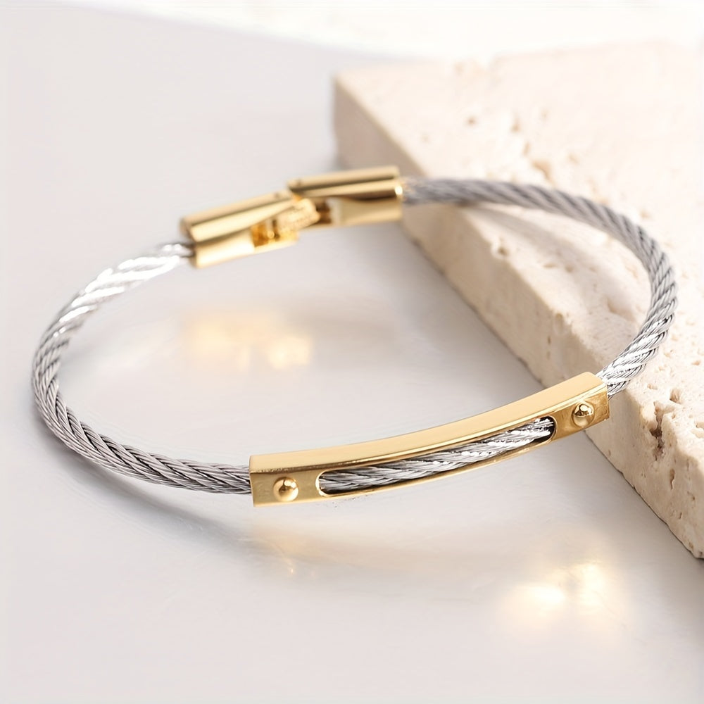 Stylish Stainless Steel Open Unisex Bracelet | Metal