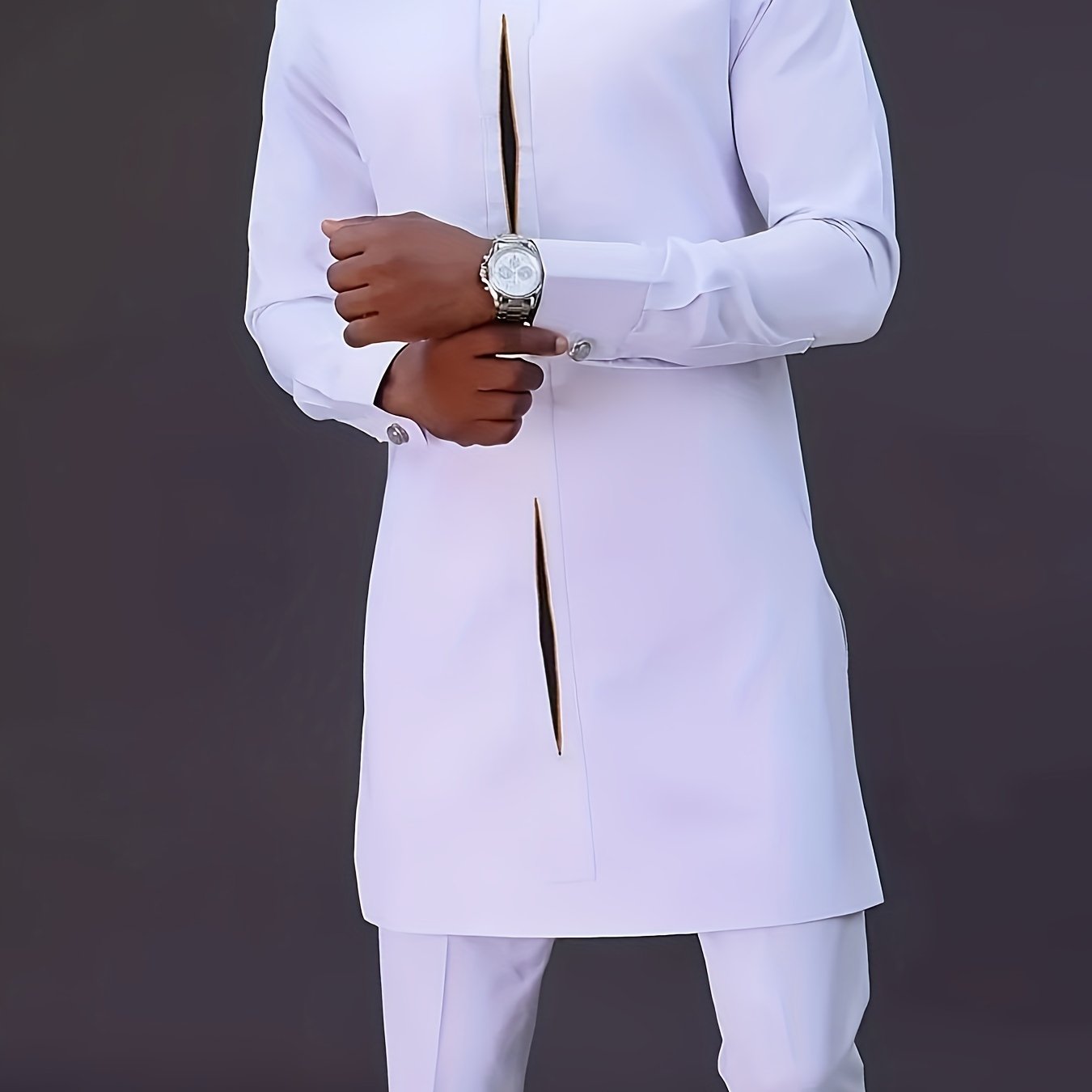 African Mens Senator Wear Kaftan | White Style