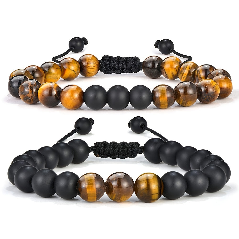 Stone Tiger Eye Lava Rock Bracelet for Men | Black Style