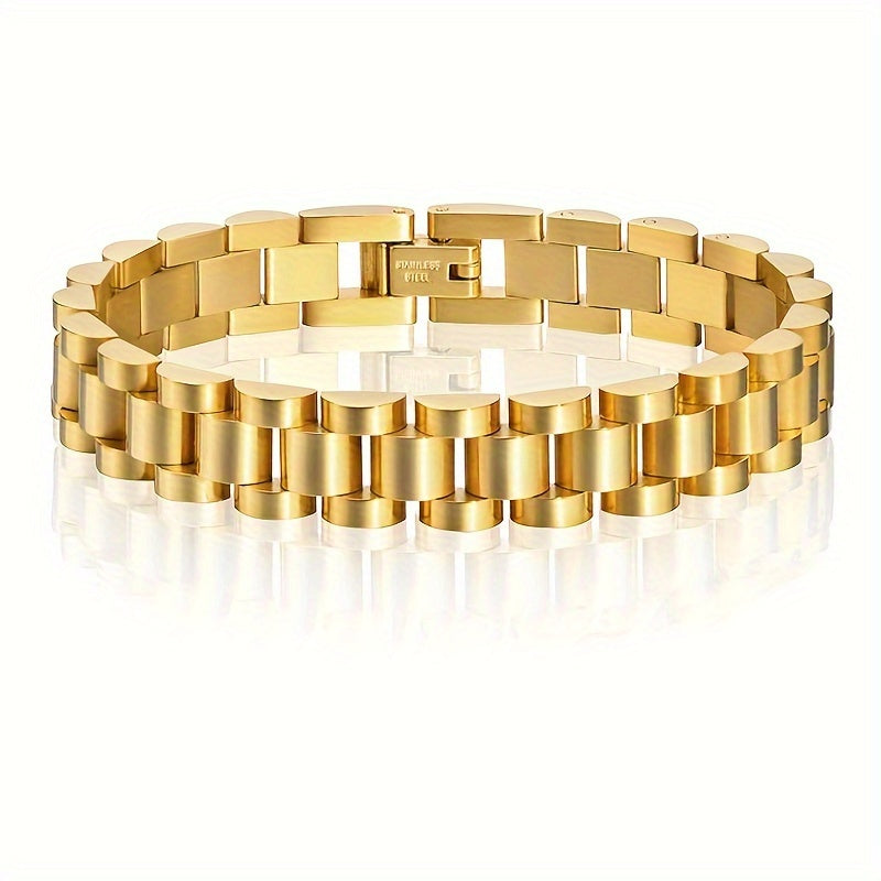 modern stainless steel bracelet, men's fashion accessory, sleek men's bracelet, adjustable steel bracelet, fashionable men's jewelry