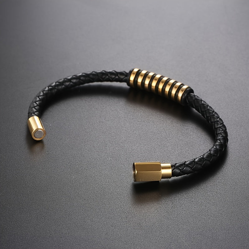 PU Leather Bracelet for Men | Black