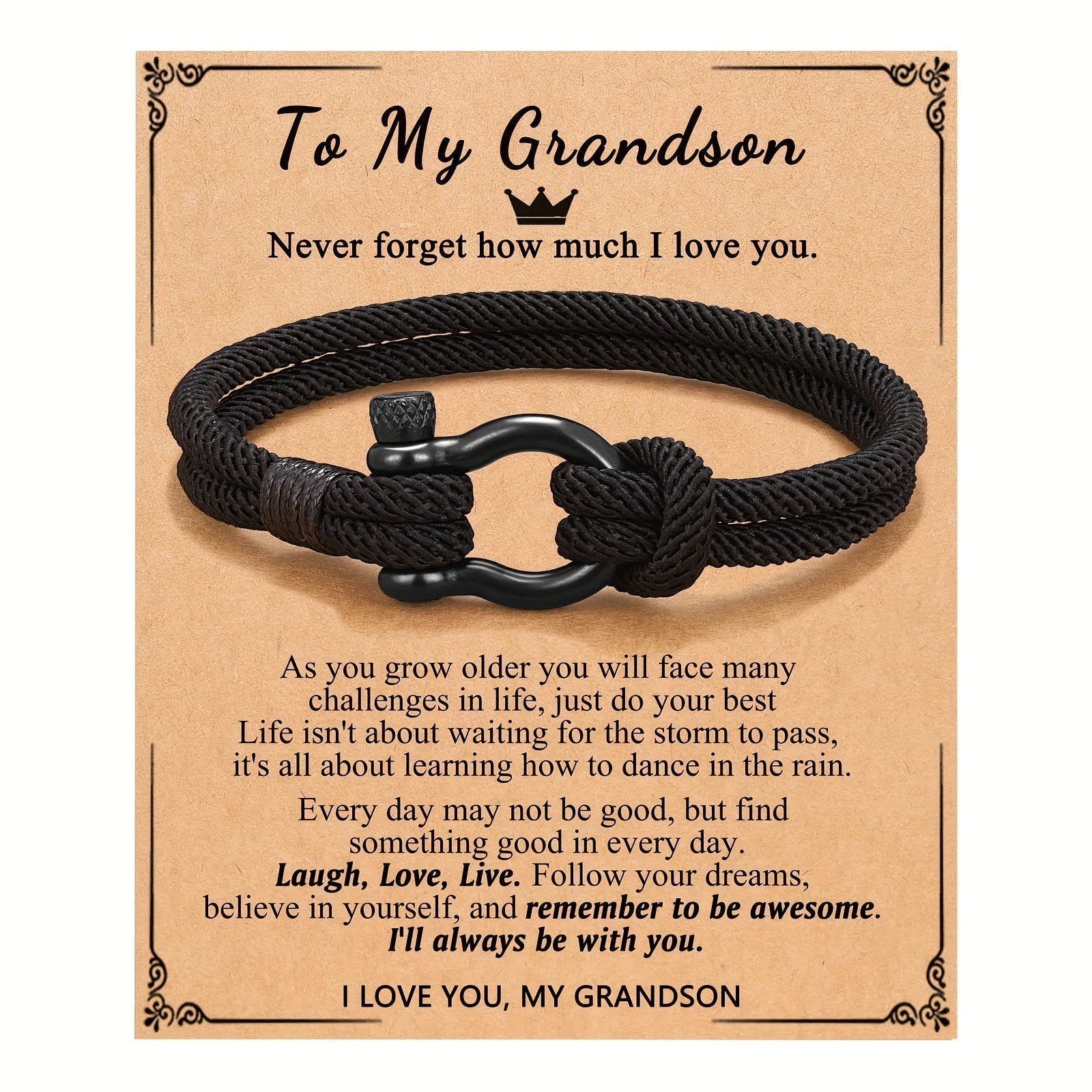 to my son grandson braided bracelet